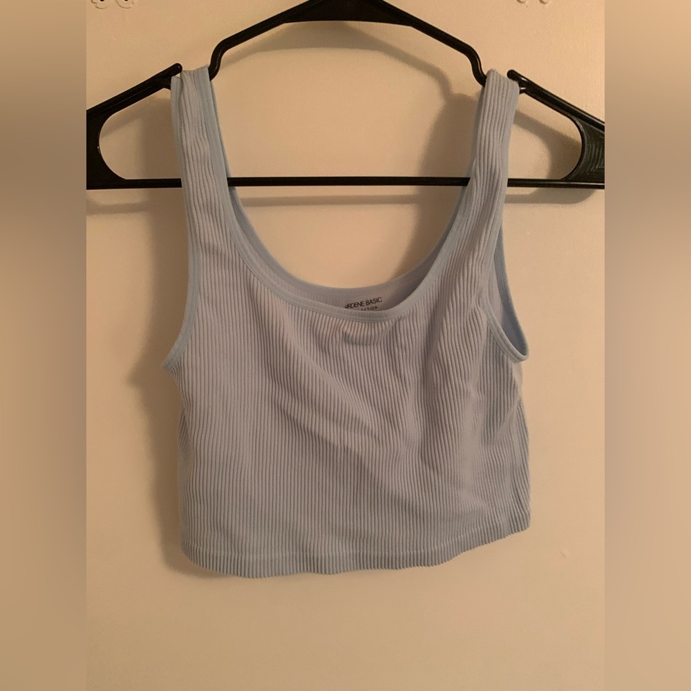 Light blue crop top